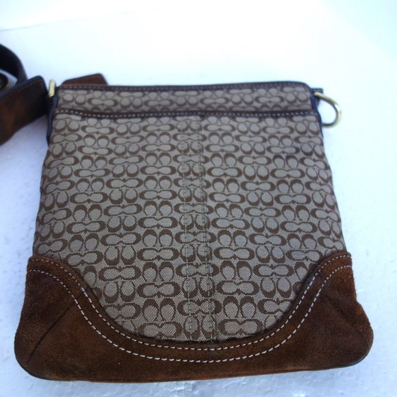 COACH 2008 Brown signature C jacquard swingpack with suede trim and brass - Picture 8 of 13